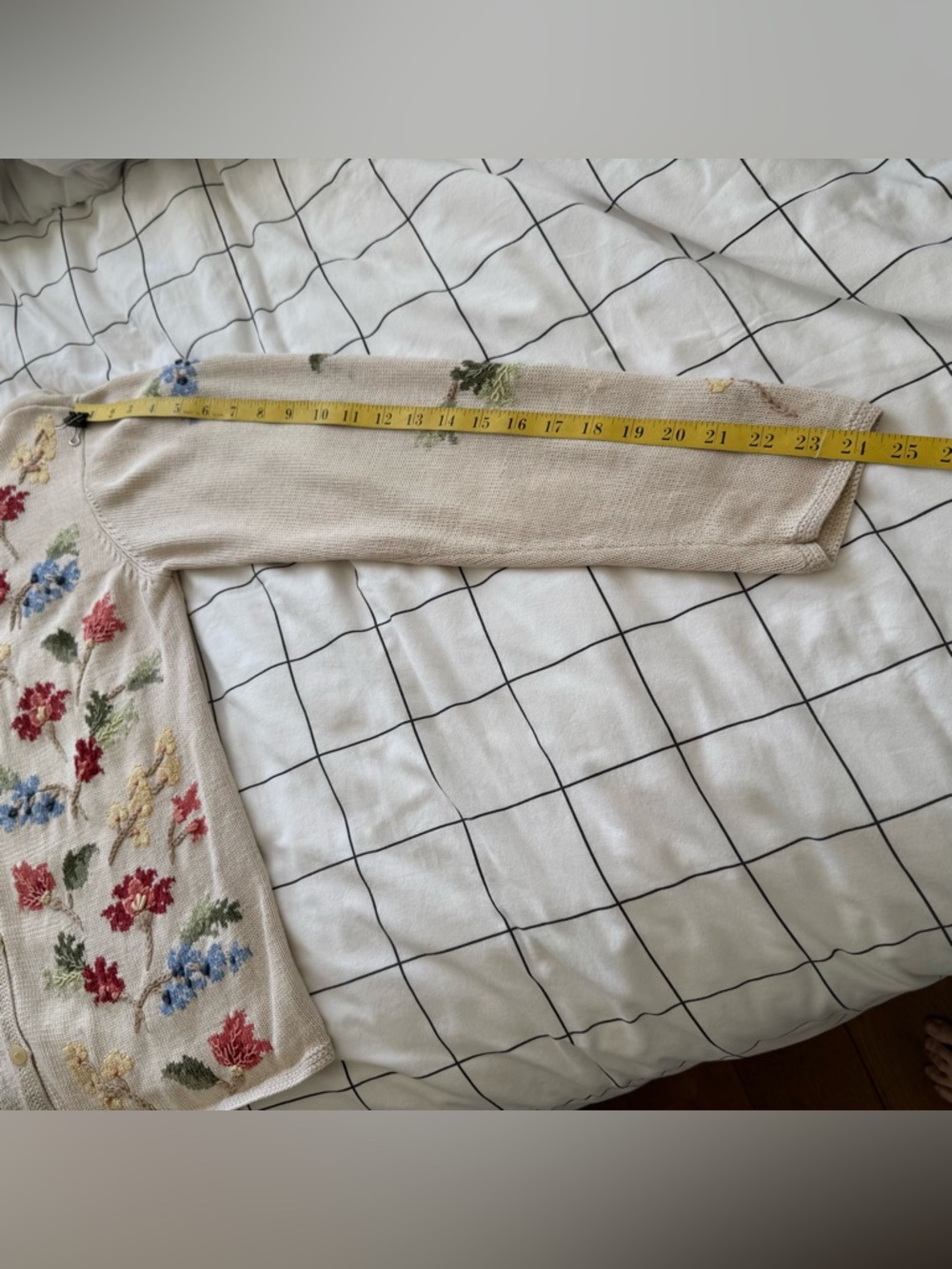 VTG 80s 90s Cottagecore Coquette Floral Embroidered Cardigan size M - Picture 13 of 16